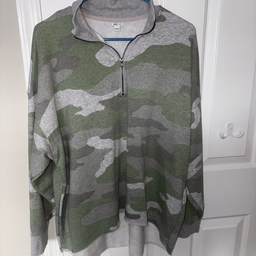 Aerie Camo Zip-Up Sweater